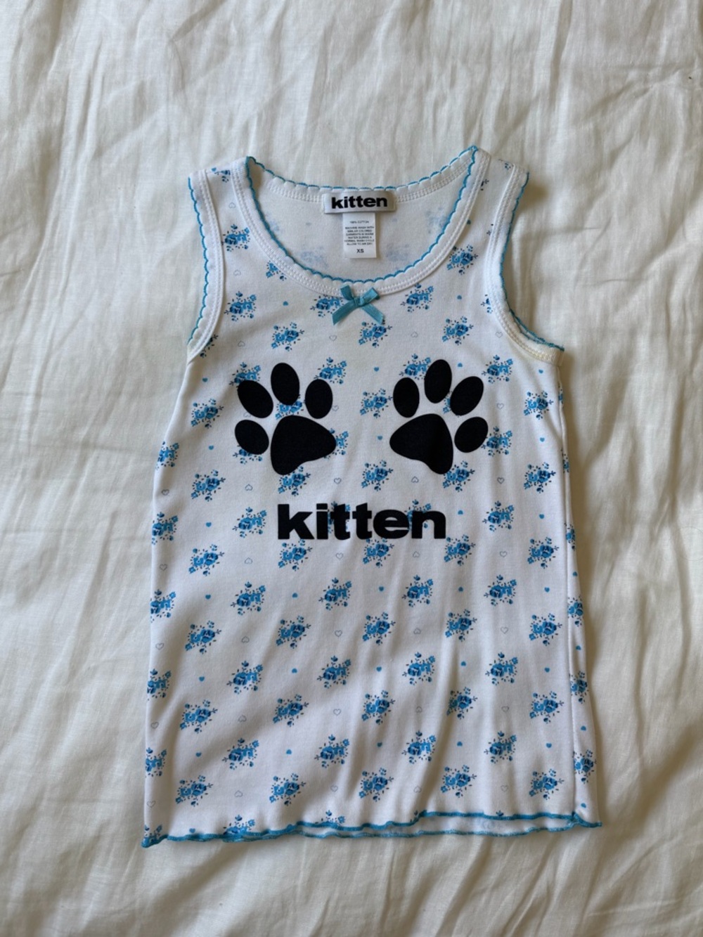 Kitten blue floral tank